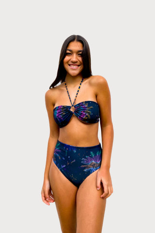 Bikini Top Reversible "Samba de Verão" Na Beira Mar