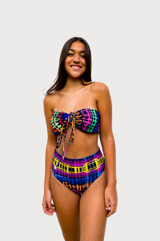 Bikini Top Reversible "Samba de Verão" Na Beira Mar