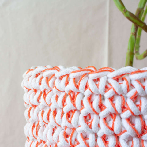 Colorful Crochet Planter - Orange Mix