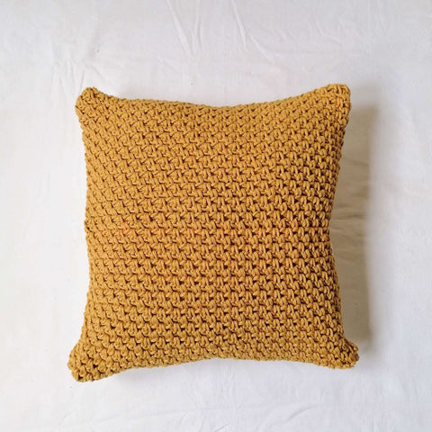 Crochet Pillow Textures – Mustard