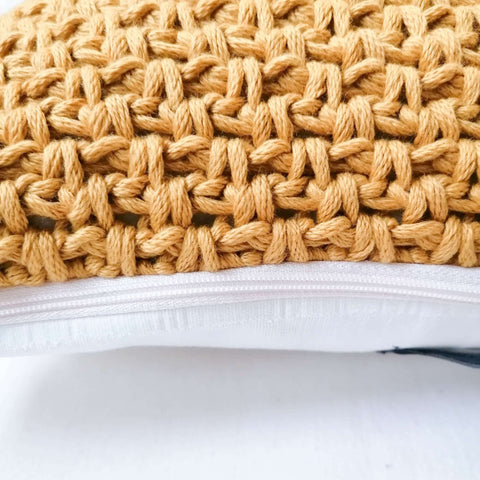 Crochet Pillow Textures – Mustard