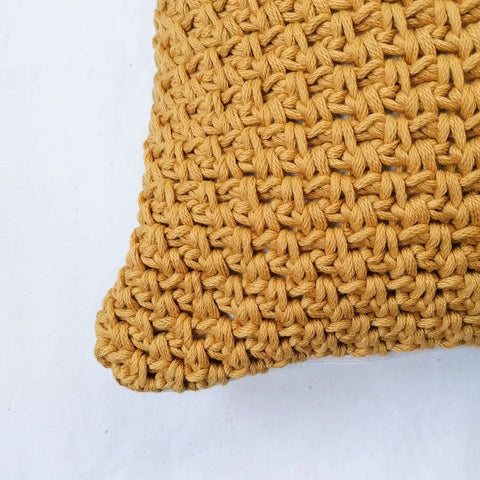 Crochet Pillow Textures – Mustard