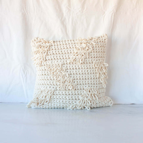 Crochet Pillow “Textures from the Loom” Natural