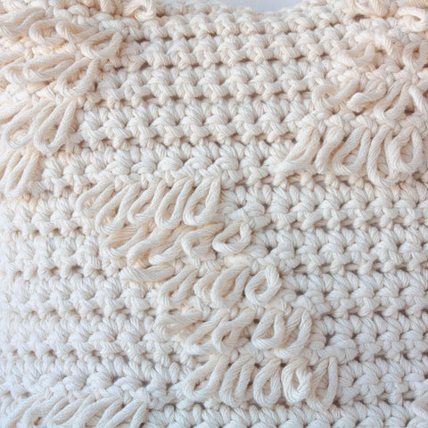 Crochet Pillow “Textures from the Loom” Natural