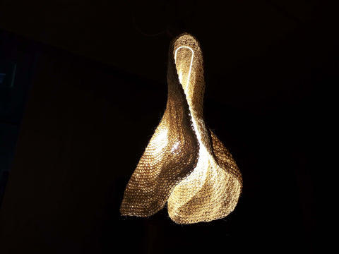 Natural Rope Crochet Pendant Lamp “Folded”