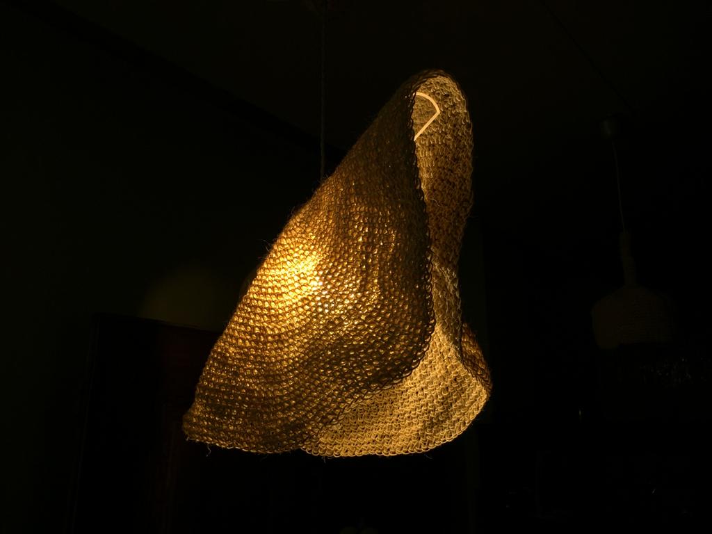 Natural Rope Crochet Pendant Lamp “Folded”