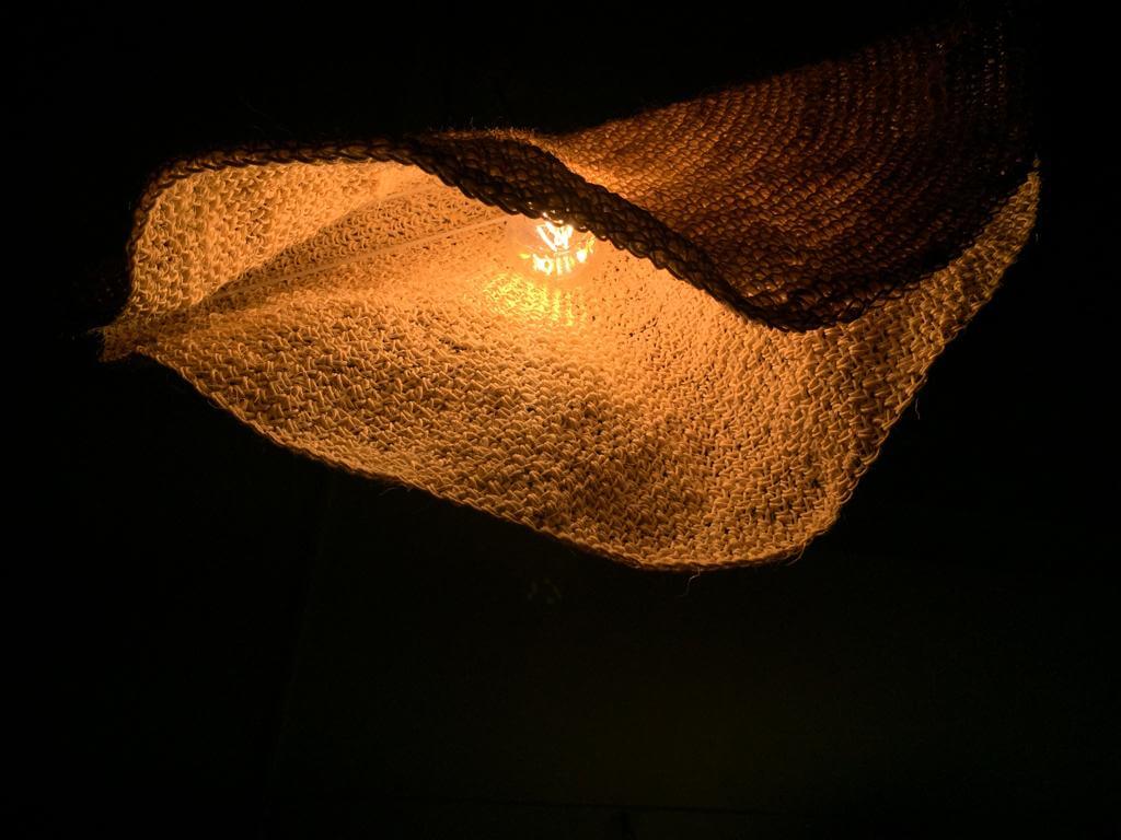 Natural Rope Crochet Pendant Lamp “Folded”