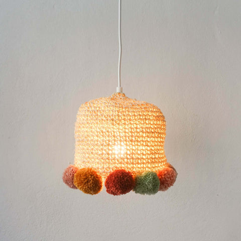 Rope Crochet Lamp with Pompons – Terracota Vibes