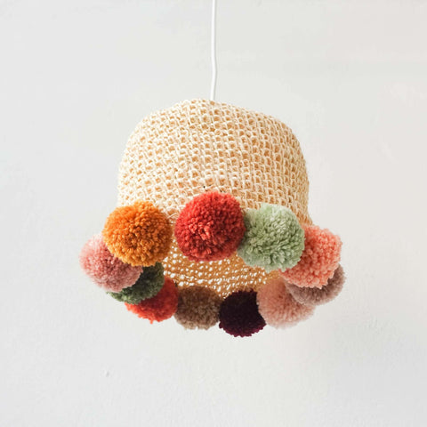 Rope Crochet Lamp with Pompons – Terracota Vibes