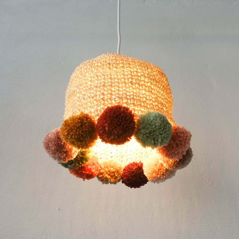 Rope Crochet Lamp with Pompons – Terracota Vibes