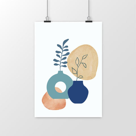 Organic Blue Wall Decor Art Print