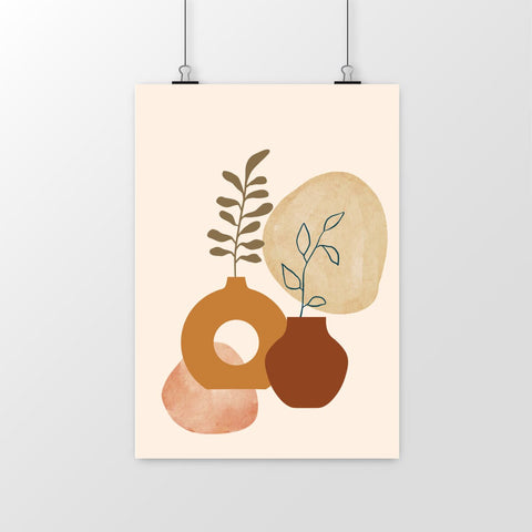 Organic Terracotta Wall Decor Art Print 